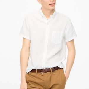 J. Crew Factory Short-sleeve linen-blend shirt